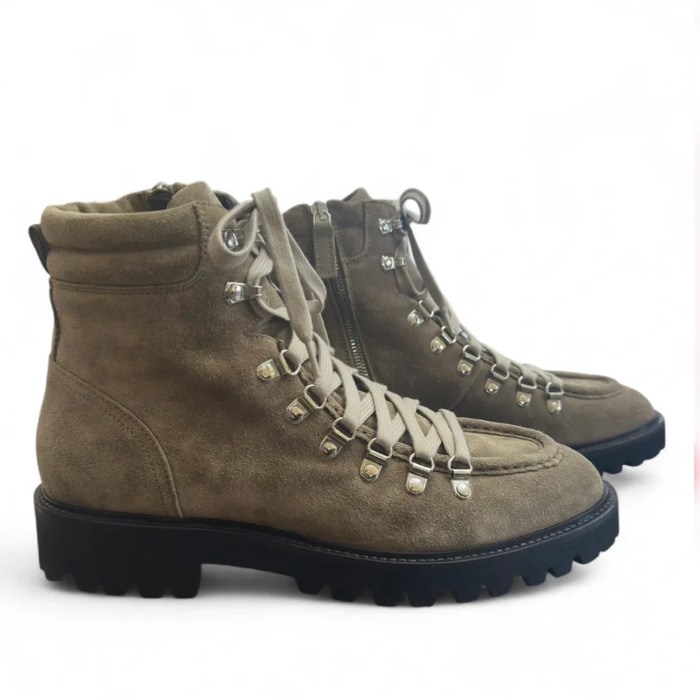 AQUATALIA Zip, Lace-Up Leather Combat Boots Size US Men’s 9.5 (NEW)